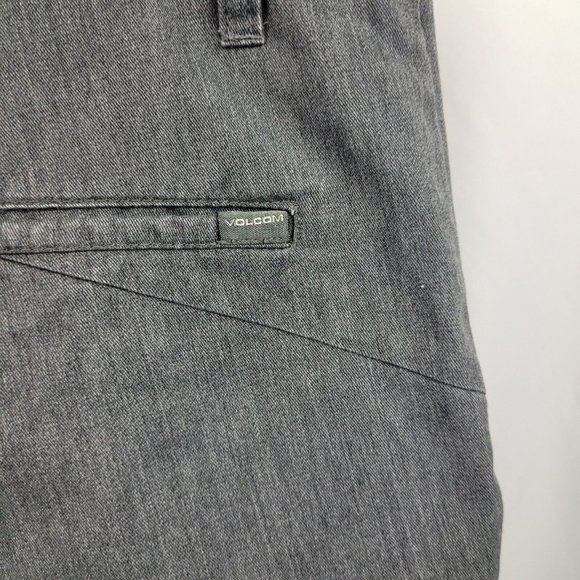 Volcom Mens Frickin Chino Shorts Gray Relaxed Fit Slit Pockets Size 36 - Picture 5 of 8
